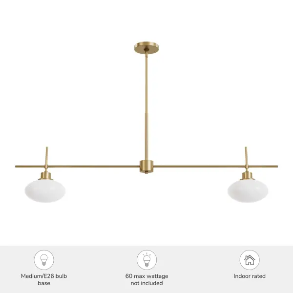 Getty Two Light Linear Chandelier in Luxe Gold - Image 5