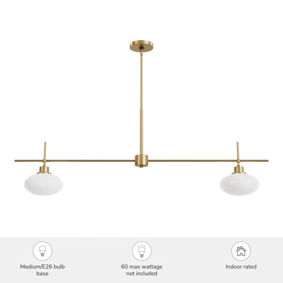 Getty Two Light Linear Chandelier in Luxe Gold - Image 5