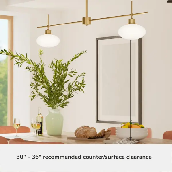 Getty Two Light Linear Chandelier in Luxe Gold - Image 9