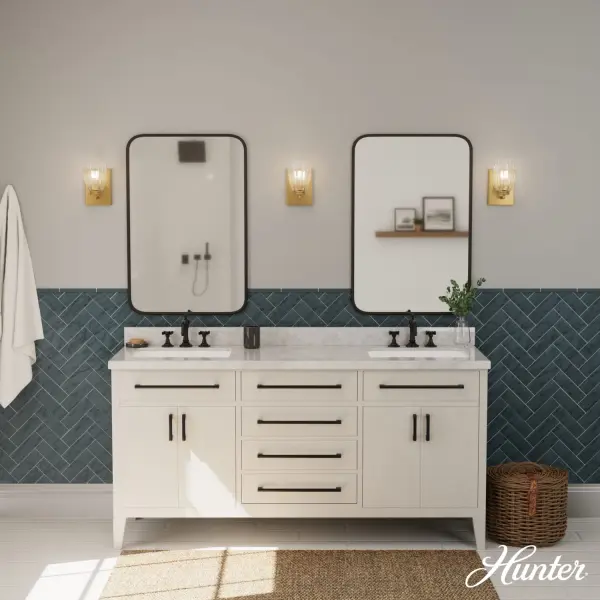 Designed in collaboration with Jasmine Roth, this wall sconce combines fluted glass with luxe gold finish for a glamorous aesthetic. Perfect for ambient or task lighting in bathrooms, bedrooms, and hallways. - alternate view