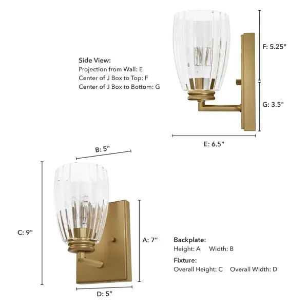 Rossmoor One Light Wall Sconce in Luxe Gold - Image 4