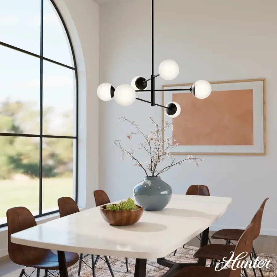 Hepburn 6-Light Linear Chandelier in Matte Black - Image 2
