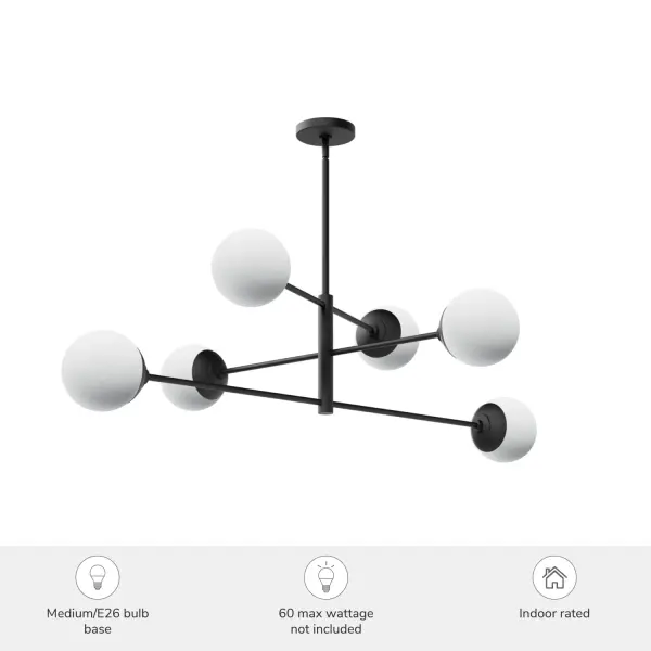 Hepburn 6-Light Linear Chandelier in Matte Black - Image 3