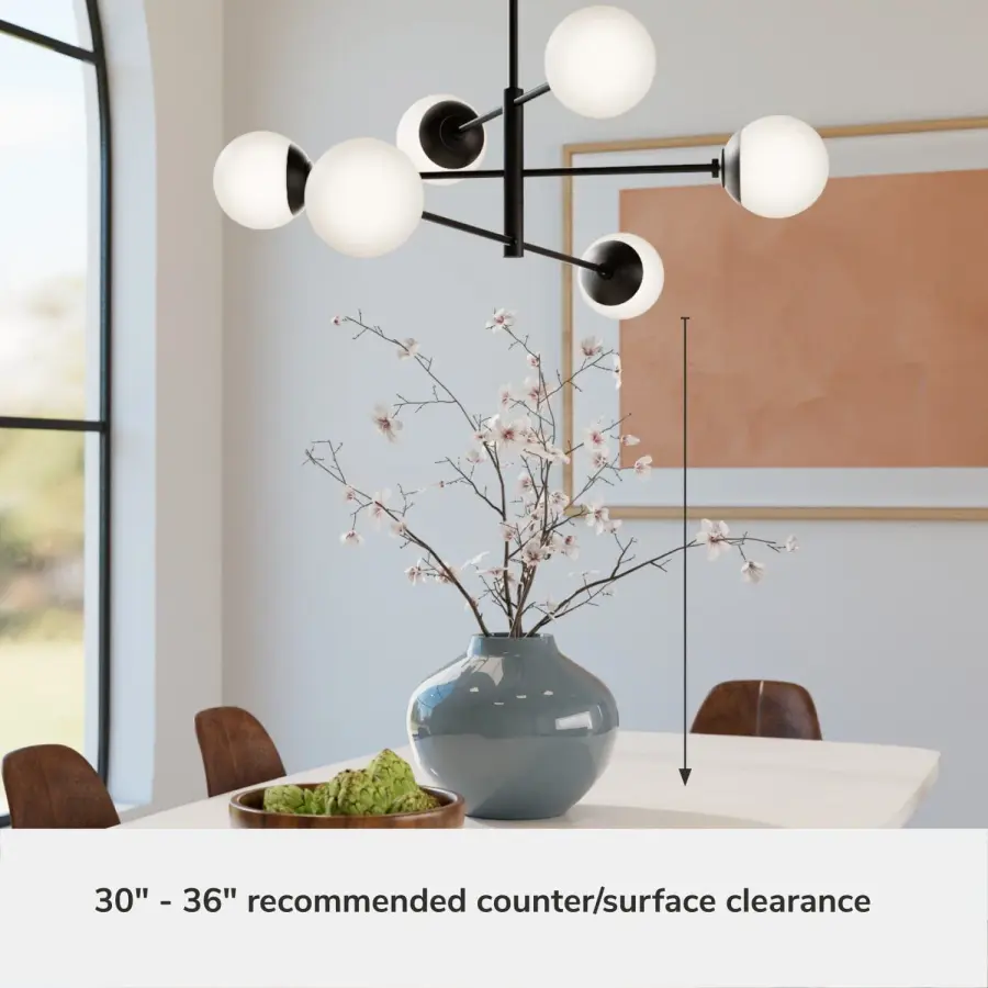 Hepburn 6-Light Linear Chandelier in Matte Black - Image 6