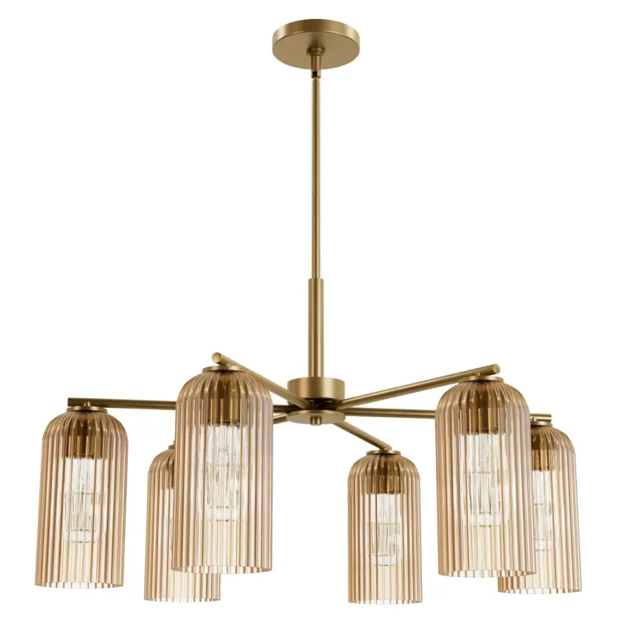 Beverly Glen Six Light Chandelier in Luxe Gold - Image 8