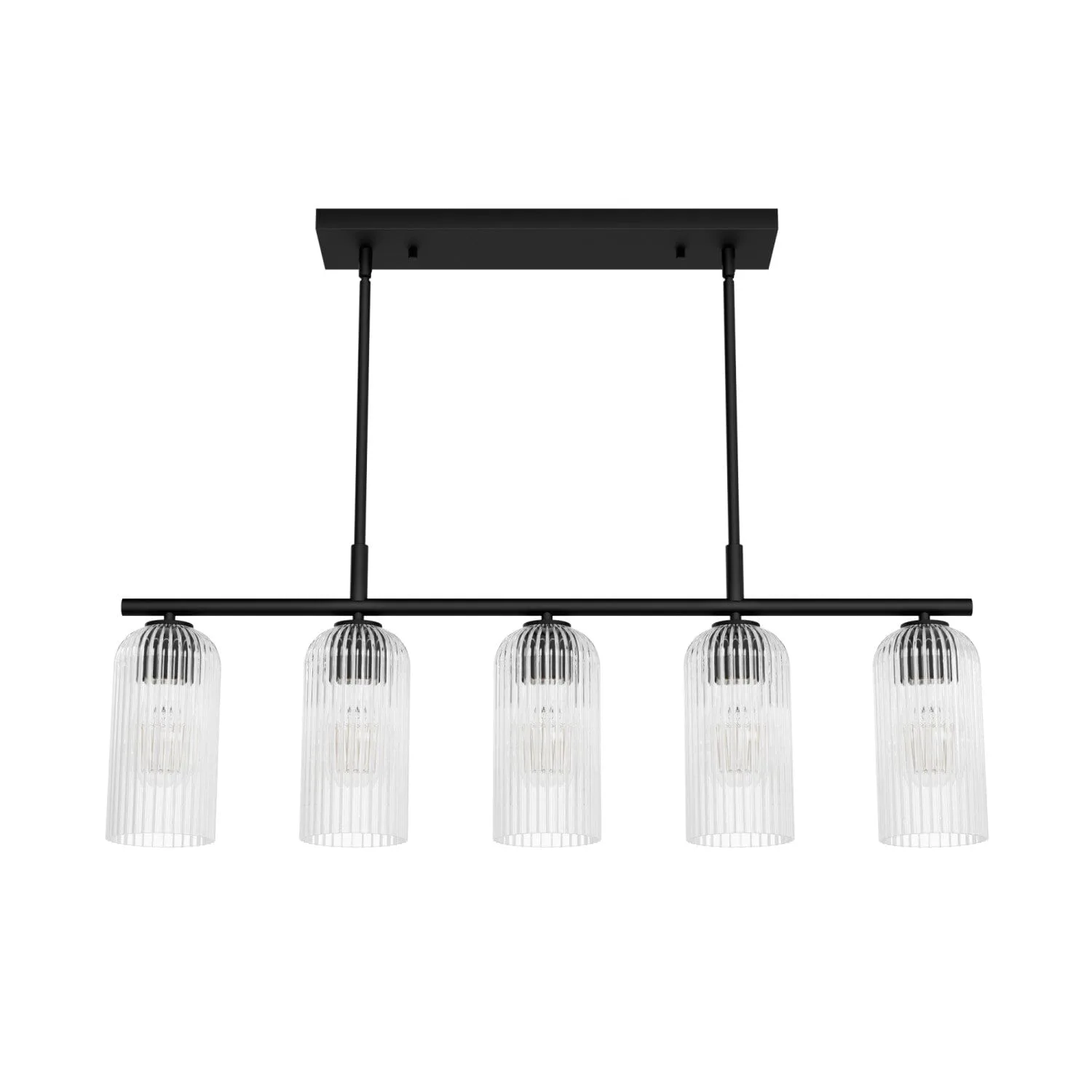 Beverly Glen Five Light Linear Chandelier in Matte Black