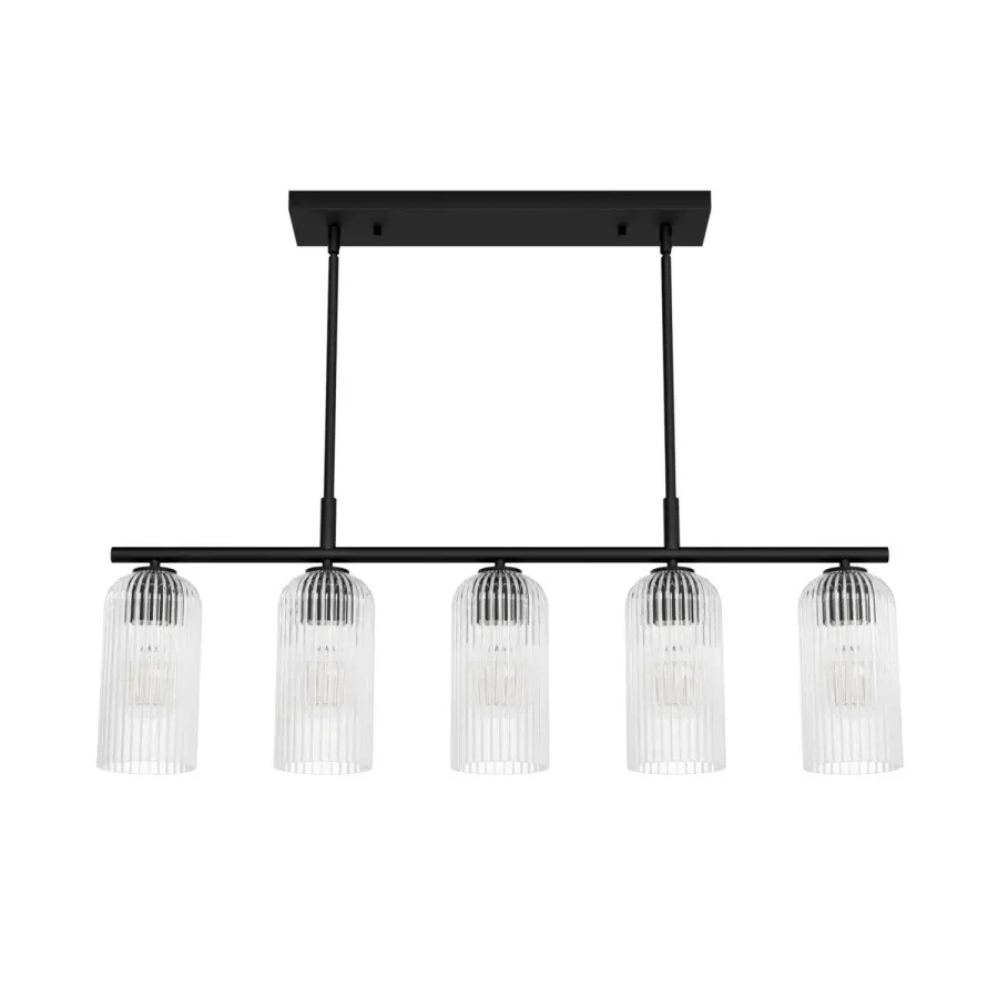 Beverly Glen Five Light Linear Chandelier in Matte Black - Image 1
