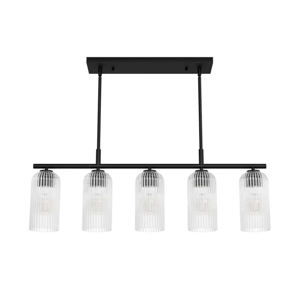 Beverly Glen Five Light Linear Chandelier in Matte Black - Image 14