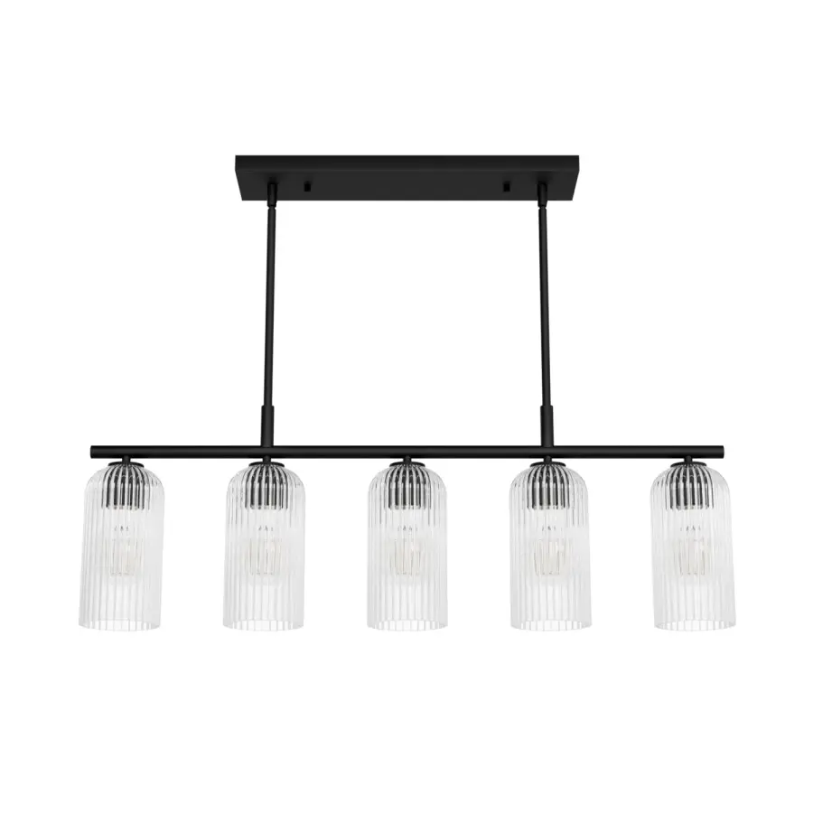 Beverly Glen Five Light Linear Chandelier in Matte Black - Image 14