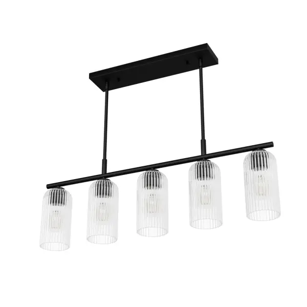 Beverly Glen Five Light Linear Chandelier in Matte Black - Image 16