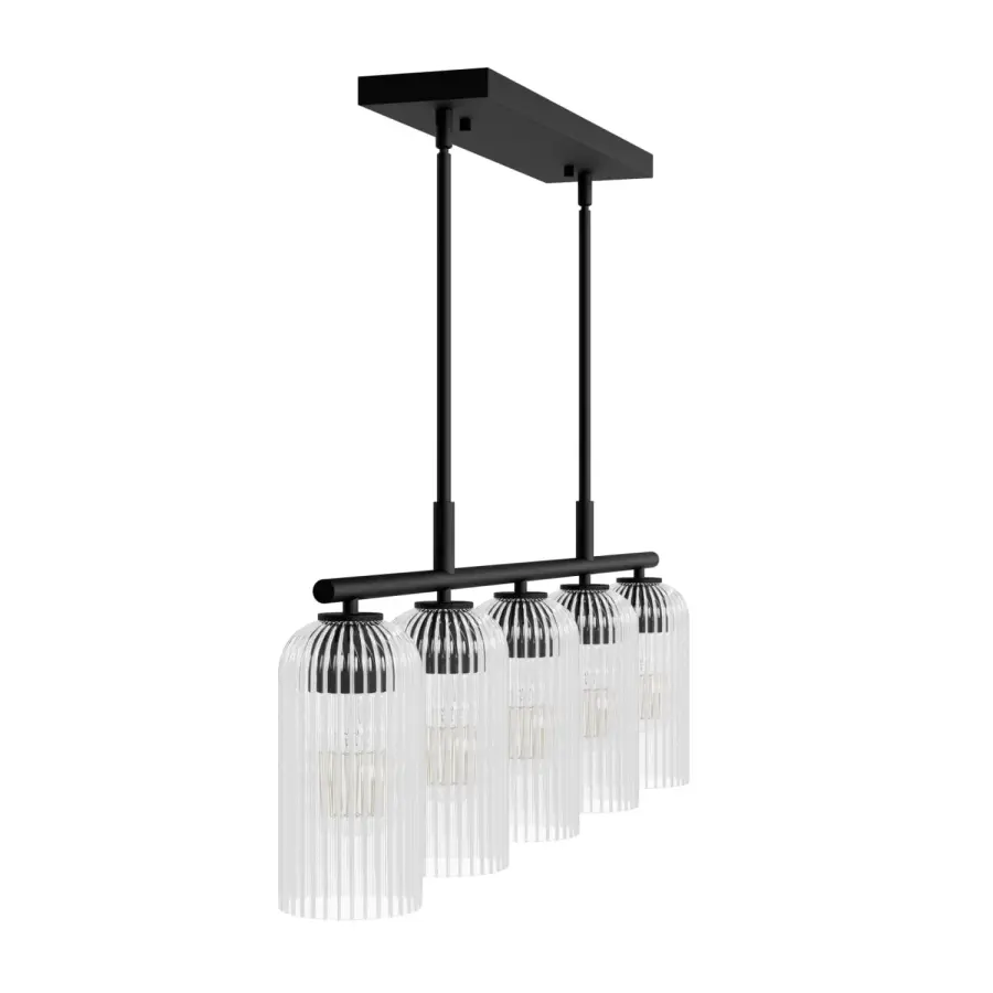 Beverly Glen Five Light Linear Chandelier in Matte Black - Image 20