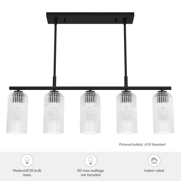 Beverly Glen Five Light Linear Chandelier in Matte Black - Image 5