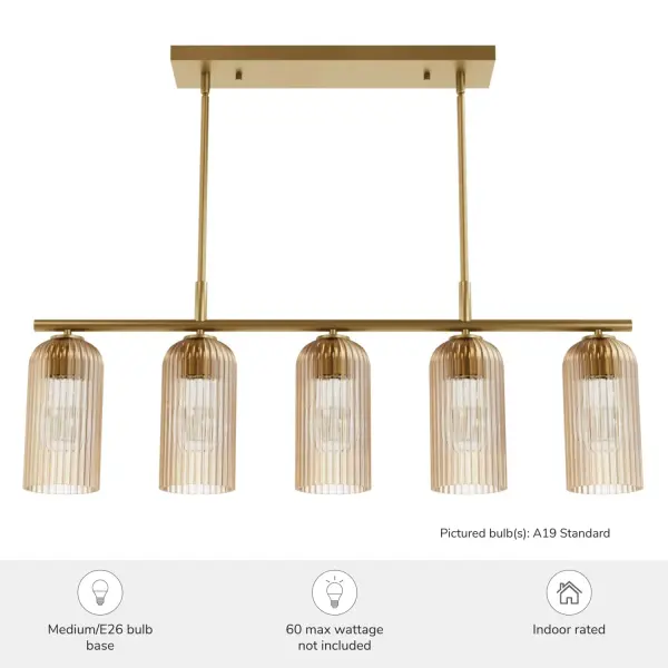 Beverly Glen Five Light Linear Chandelier in Matte Black - Image 6