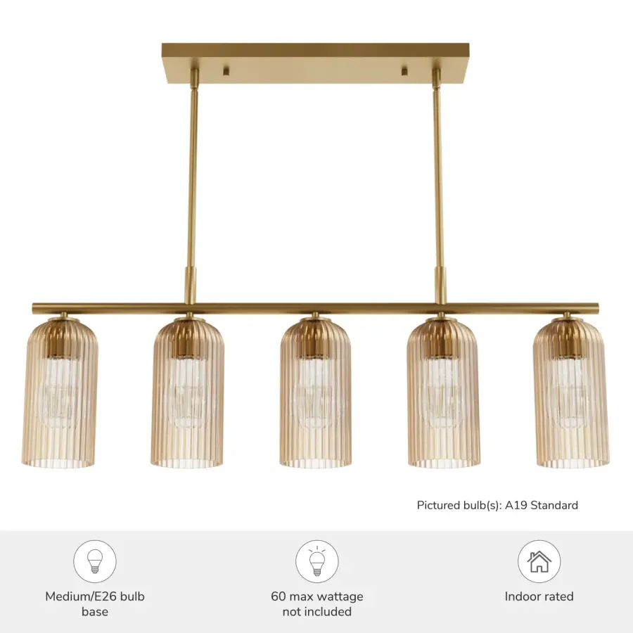 Beverly Glen Five Light Linear Chandelier in Matte Black - Image 6