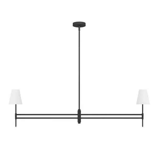 Camelia Stem Two Light Linear Chandelier in Matte Black - Image 12