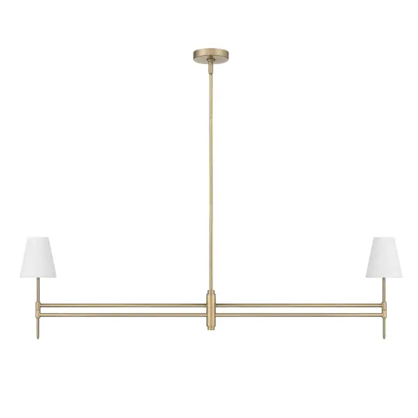 Camelia Stem Two Light Linear Chandelier in Matte Black - Image 13