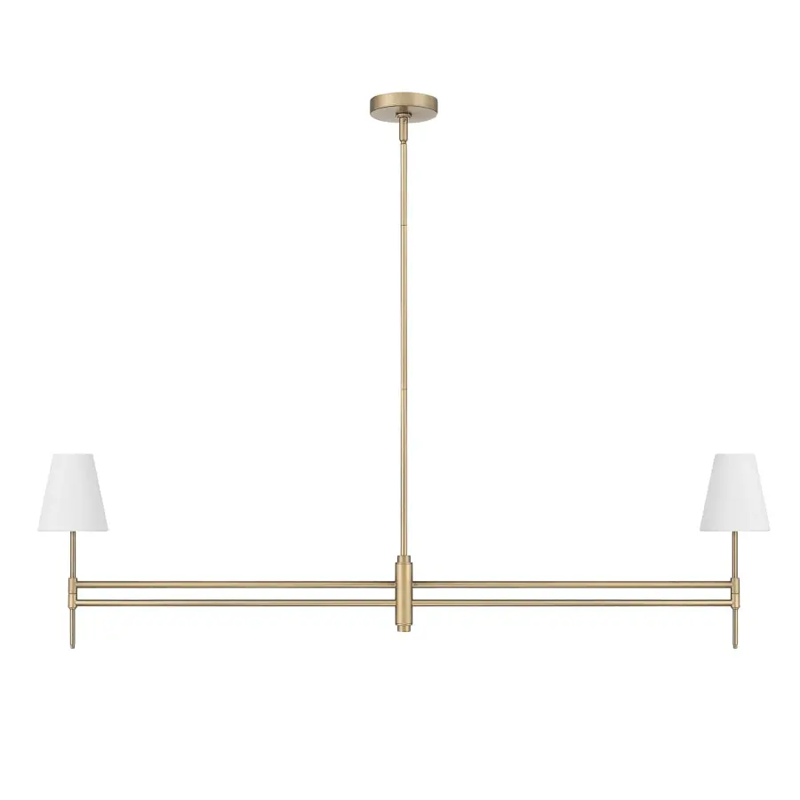Camelia Stem Two Light Linear Chandelier in Matte Black - Image 13