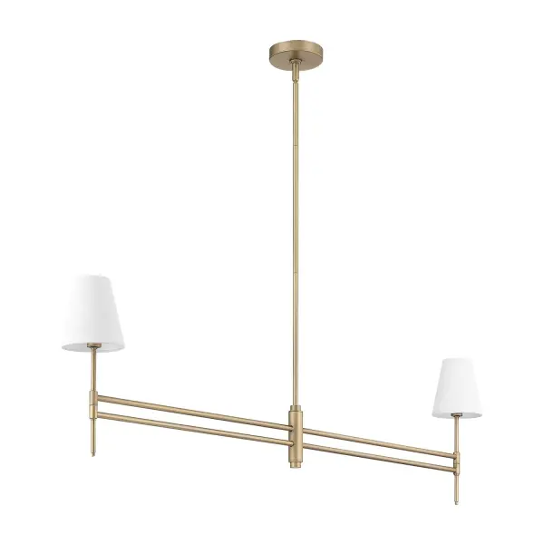 Camelia Stem Two Light Linear Chandelier in Matte Black - Image 14