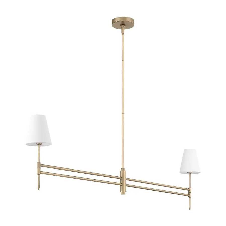 Camelia Stem Two Light Linear Chandelier in Matte Black - Image 14