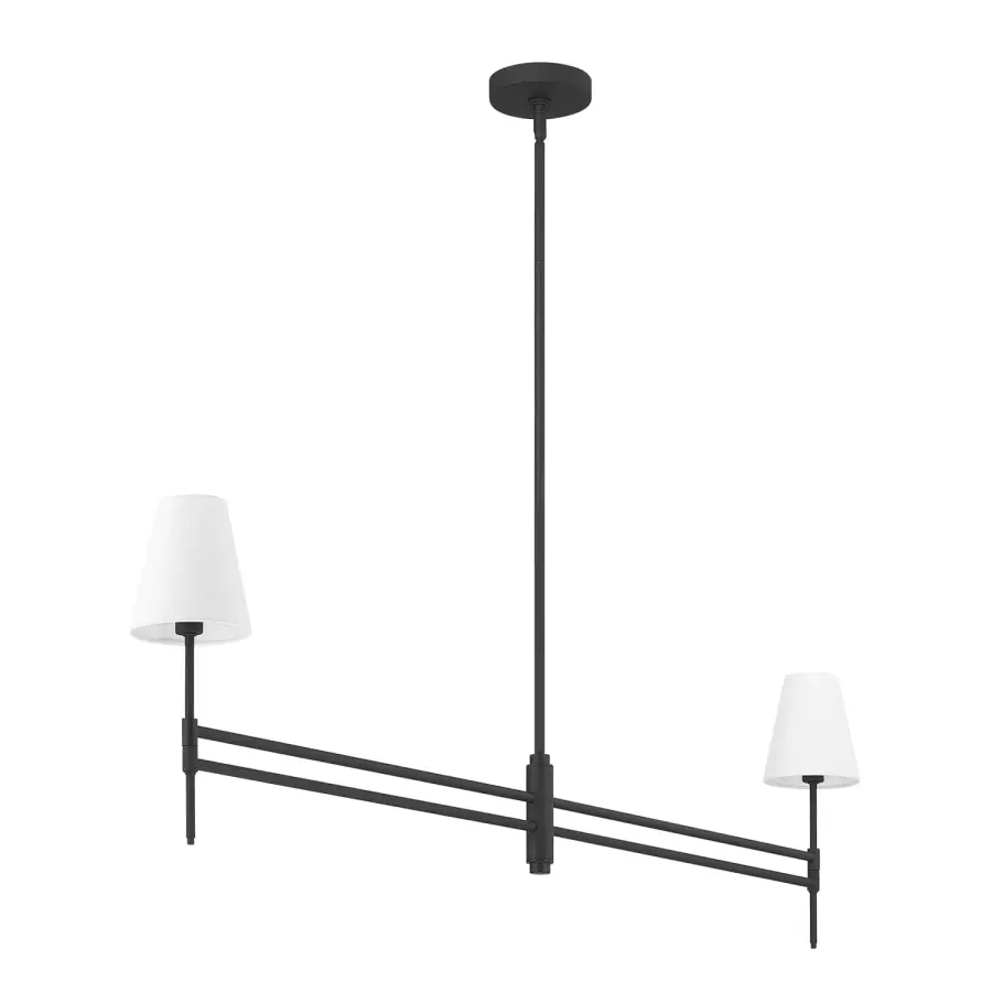Camelia Stem Two Light Linear Chandelier in Matte Black - Image 15