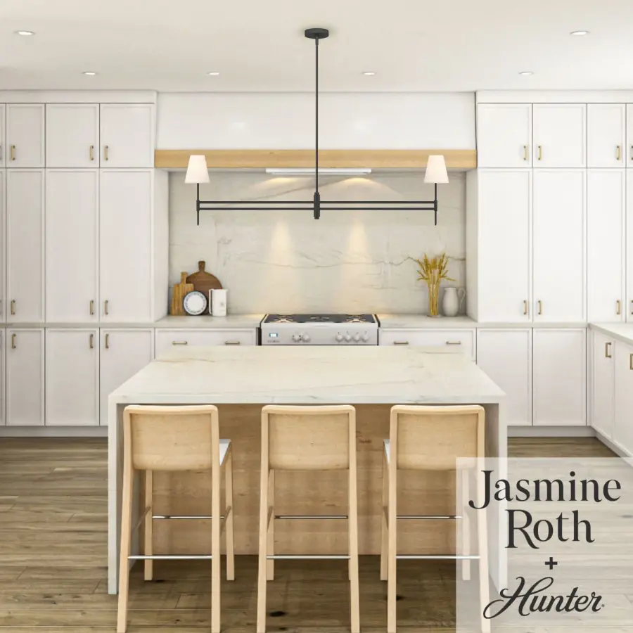 Camelia Stem Two Light Linear Chandelier in Matte Black - Image 3