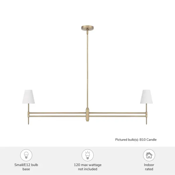 Camelia Stem Two Light Linear Chandelier in Matte Black - Image 6