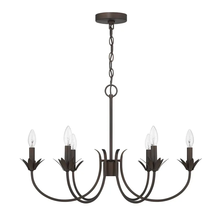 Junie Bud Six Light Chandelier in Luxe Gold - Image 12