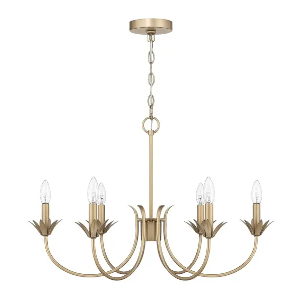 Junie Bud Six Light Chandelier in Luxe Gold - Image 13