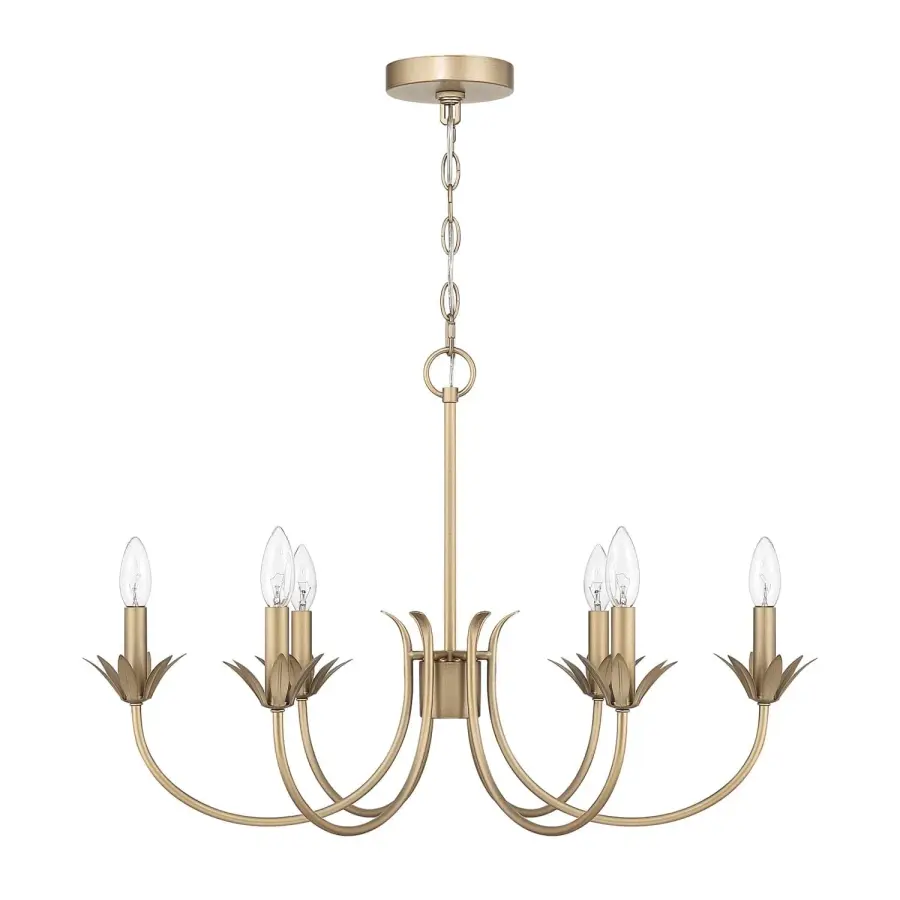 Junie Bud Six Light Chandelier in Luxe Gold - Image 13