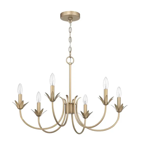 Junie Bud Six Light Chandelier in Luxe Gold - Image 15