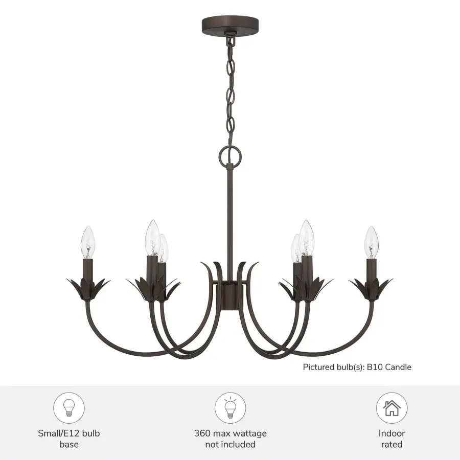Junie Bud Six Light Chandelier in Luxe Gold - Image 5