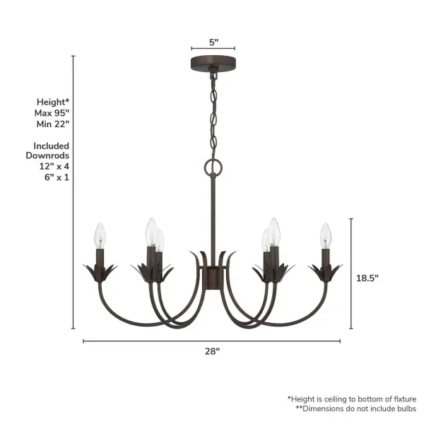 Junie Bud Six Light Chandelier in Luxe Gold - Image 7