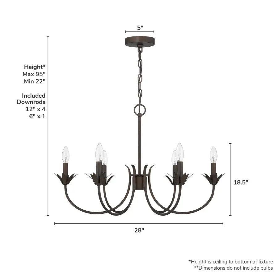 Junie Bud Six Light Chandelier in Luxe Gold - Image 7