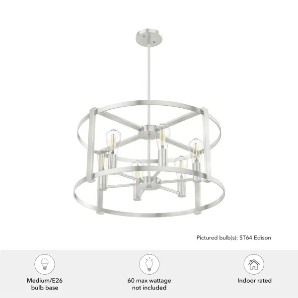 Astwood 6-Light Round Chandelier in Matte Black - Image 11