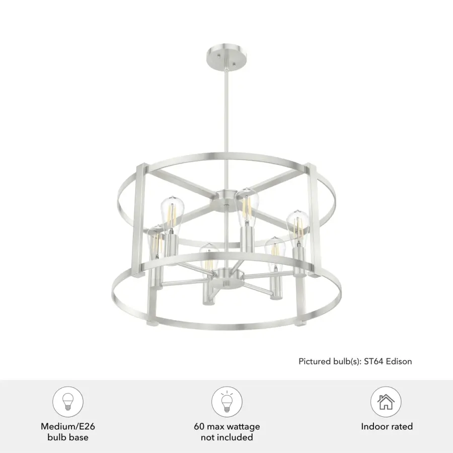 Astwood 6-Light Round Chandelier in Matte Black - Image 11