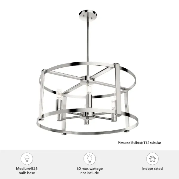 Astwood 6-Light Round Chandelier in Matte Black - Image 12