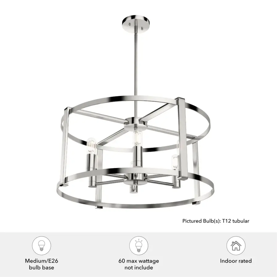 Astwood 6-Light Round Chandelier in Matte Black - Image 12