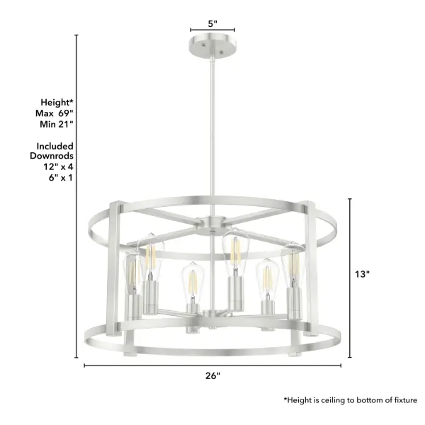 Astwood 6-Light Round Chandelier in Matte Black - Image 15