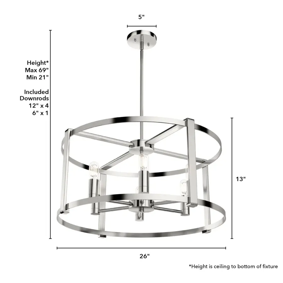 Astwood 6-Light Round Chandelier in Matte Black - Image 16