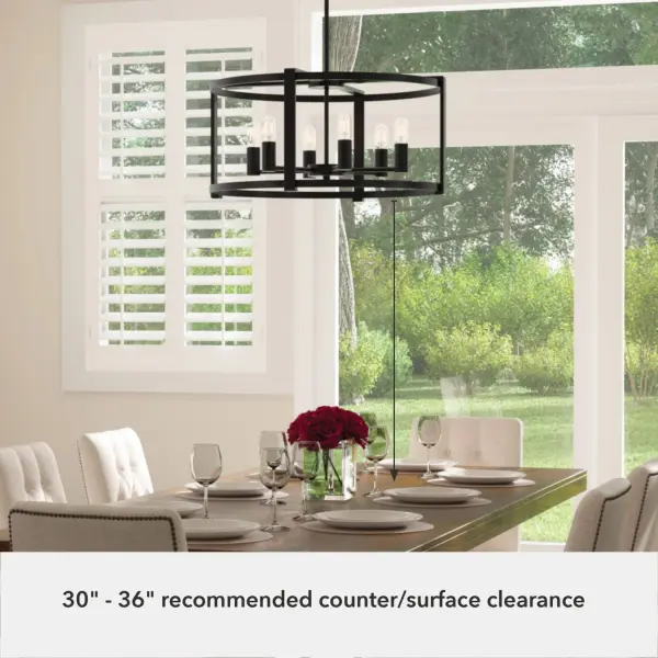 Astwood 6-Light Round Chandelier in Matte Black - Image 17