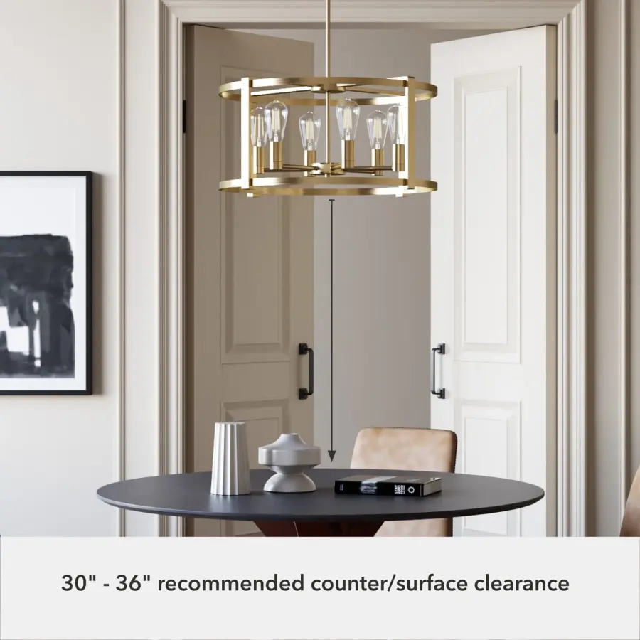 Astwood 6-Light Round Chandelier in Matte Black - Image 18