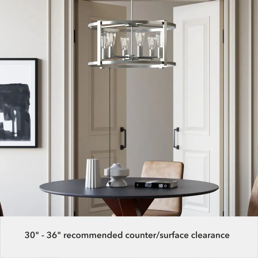 Astwood 6-Light Round Chandelier in Matte Black - Image 19