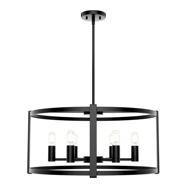 Astwood 6-Light Round Chandelier in Matte Black - Image 26