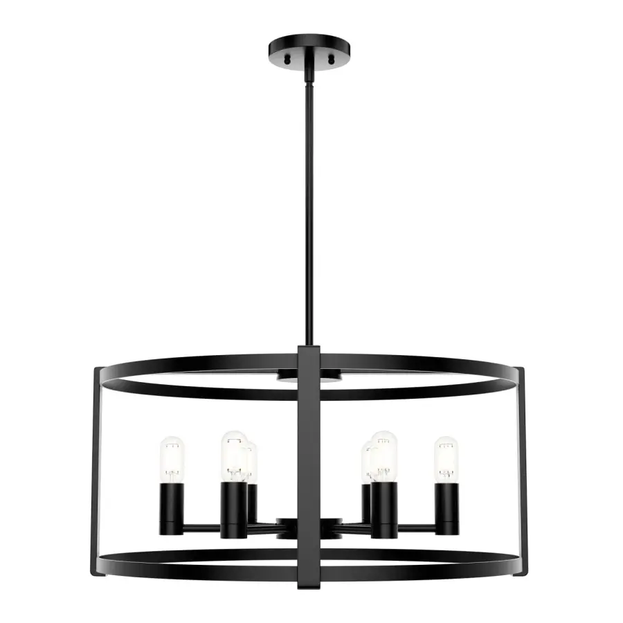Astwood 6-Light Round Chandelier in Matte Black - Image 26
