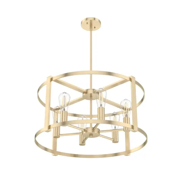 Astwood 6-Light Round Chandelier in Matte Black - Image 27