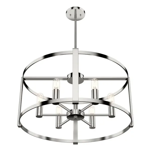 Astwood 6-Light Round Chandelier in Matte Black - Image 29