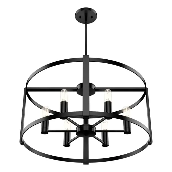 Astwood 6-Light Round Chandelier in Matte Black - Image 30