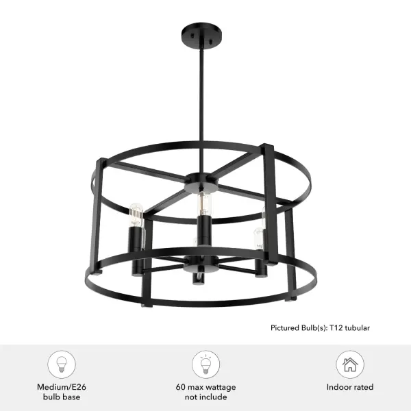 Astwood 6-Light Round Chandelier in Matte Black - Image 9