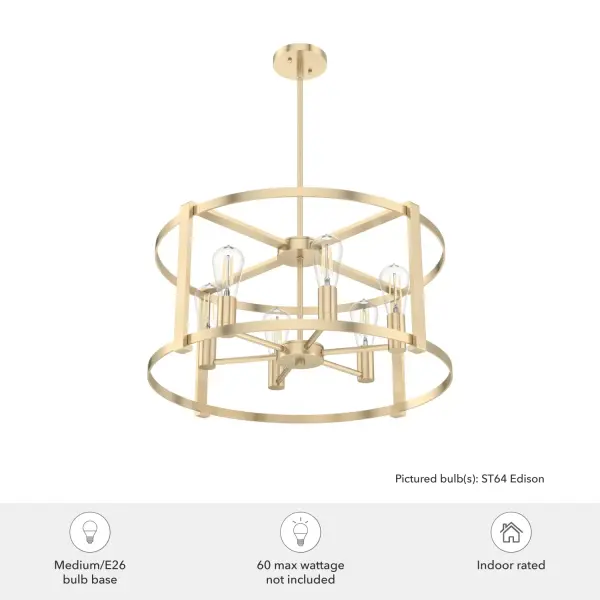 Astwood 6-Light Round Chandelier in Matte Black - Image 10