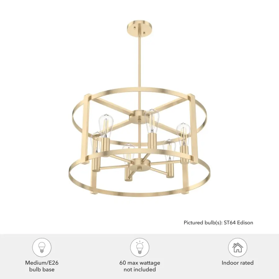 Astwood 6-Light Round Chandelier in Matte Black - Image 10